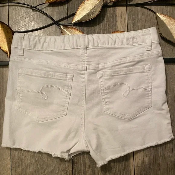 🧡Justice Girl’s White Jean Shorts Size 16 - Picture 4 of 6